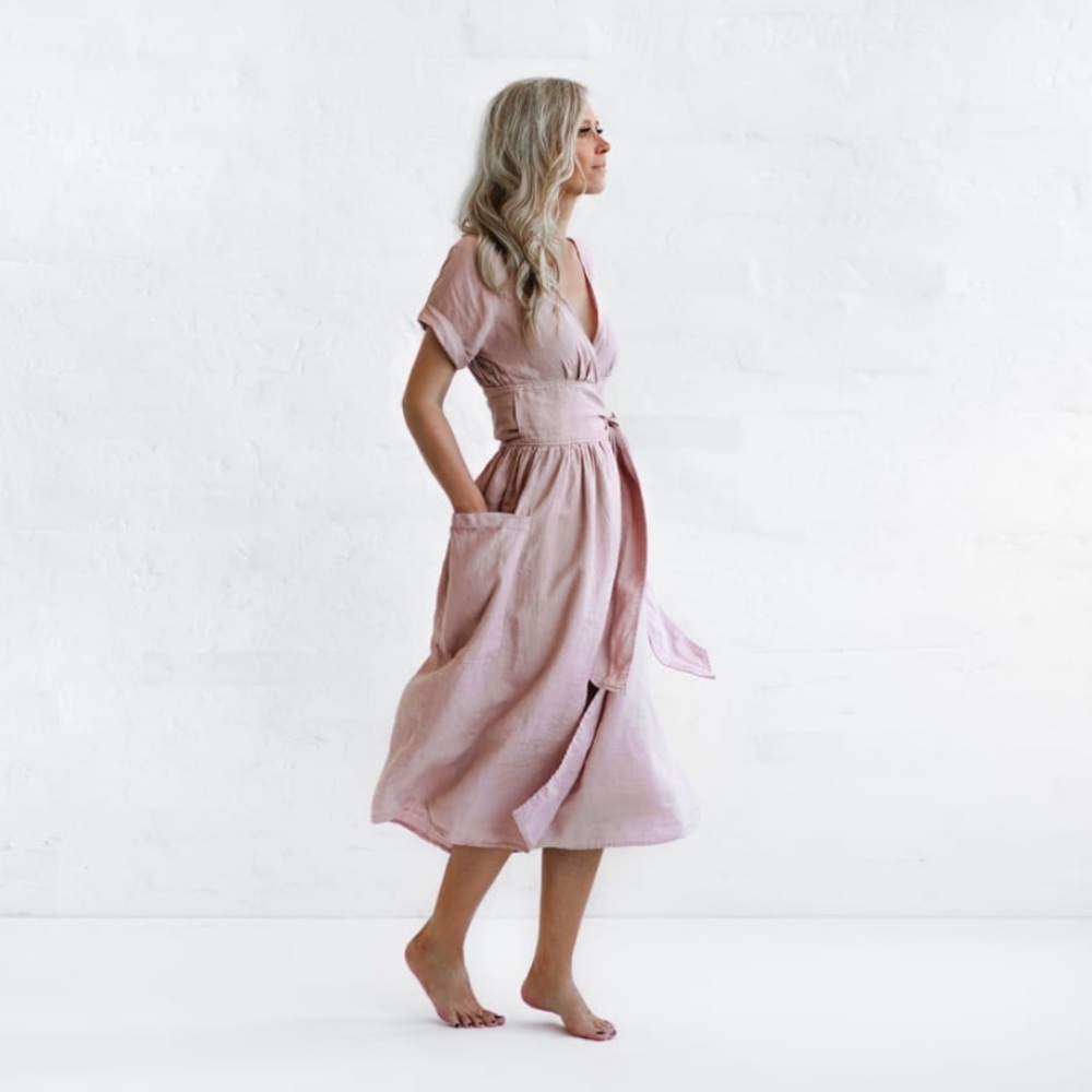 Seaside Tones Linen Dress - Picture 3 of 11